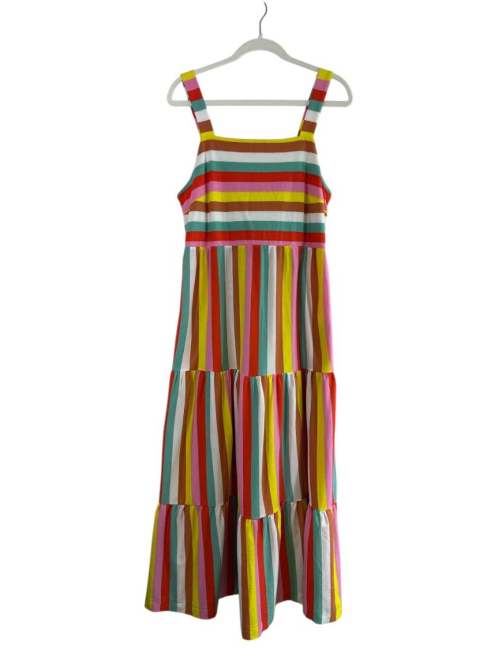 J. Crew Maxi Dress Rainbow Striped Cotton Knit Sz M NWT Sleeveless Summer Casual - Picture 4 of 13
